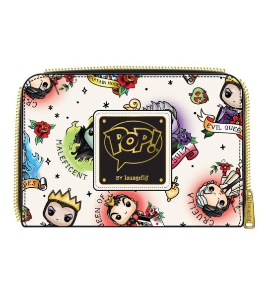 Disney: Villains Tattoo Print Pop By Loungefly Zip Around Purse