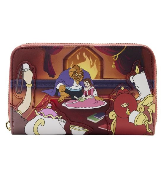 Loungefly Beauty And The Beast: Fireplace Scene Zip Around Wallet