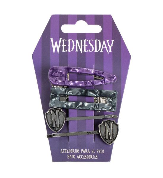 Wednesday: Hair Accessories 4 Pack Purple & Black Preorder