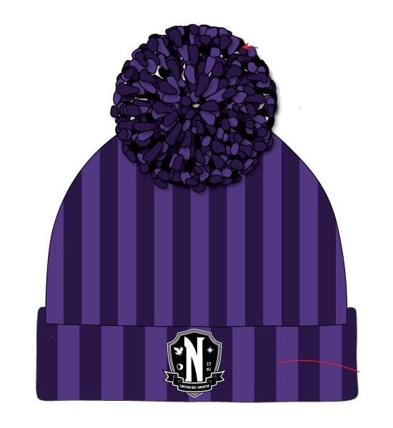 Wednesday: Pom-Pom Beanie Nevermore Logo Preorder