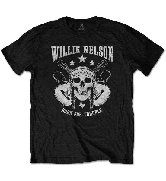 Willie Nelson: Skull - Black T-Shirt