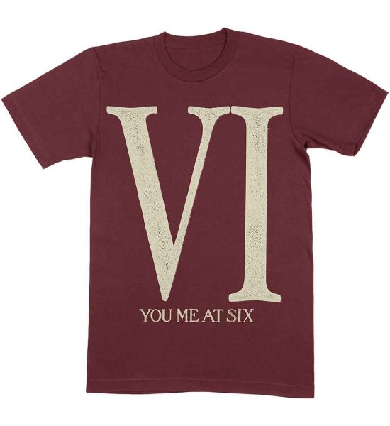 You Me At Six: Roman VI - Maroon Red T-Shirt