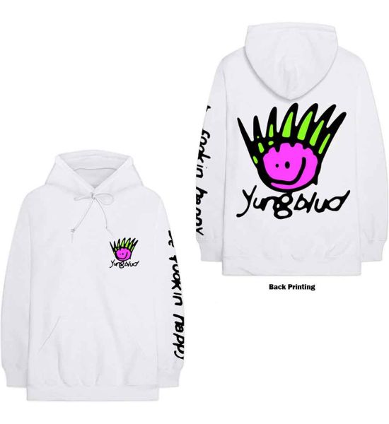 Yungblud: Face (Back Print) - White Pullover Hoodie