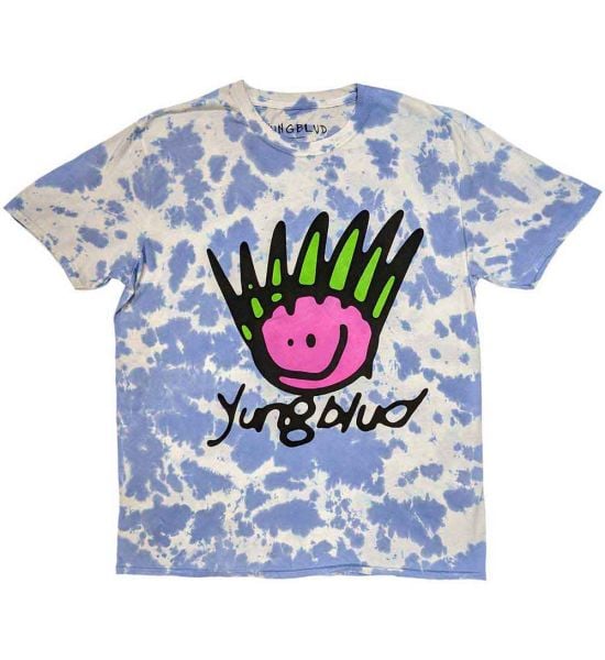 Yungblud: Face (Dip Dye, Dye Wash) - Blue T-Shirt