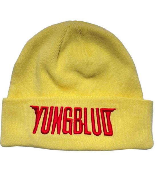 Yungblud: Red Logo (Hi-Build Embroidery) - Yellow Beanie Hat Preorder