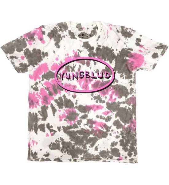 Yungblud: Scratch Logo Oval (Dip Dye, Dye Wash) - Grey T-Shirt