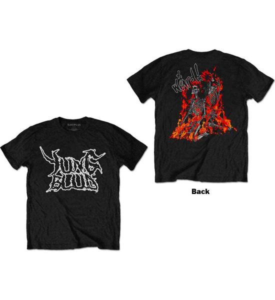 Yungblud: Weird Flaming Skeletons (Back Print) - Black T-Shirt